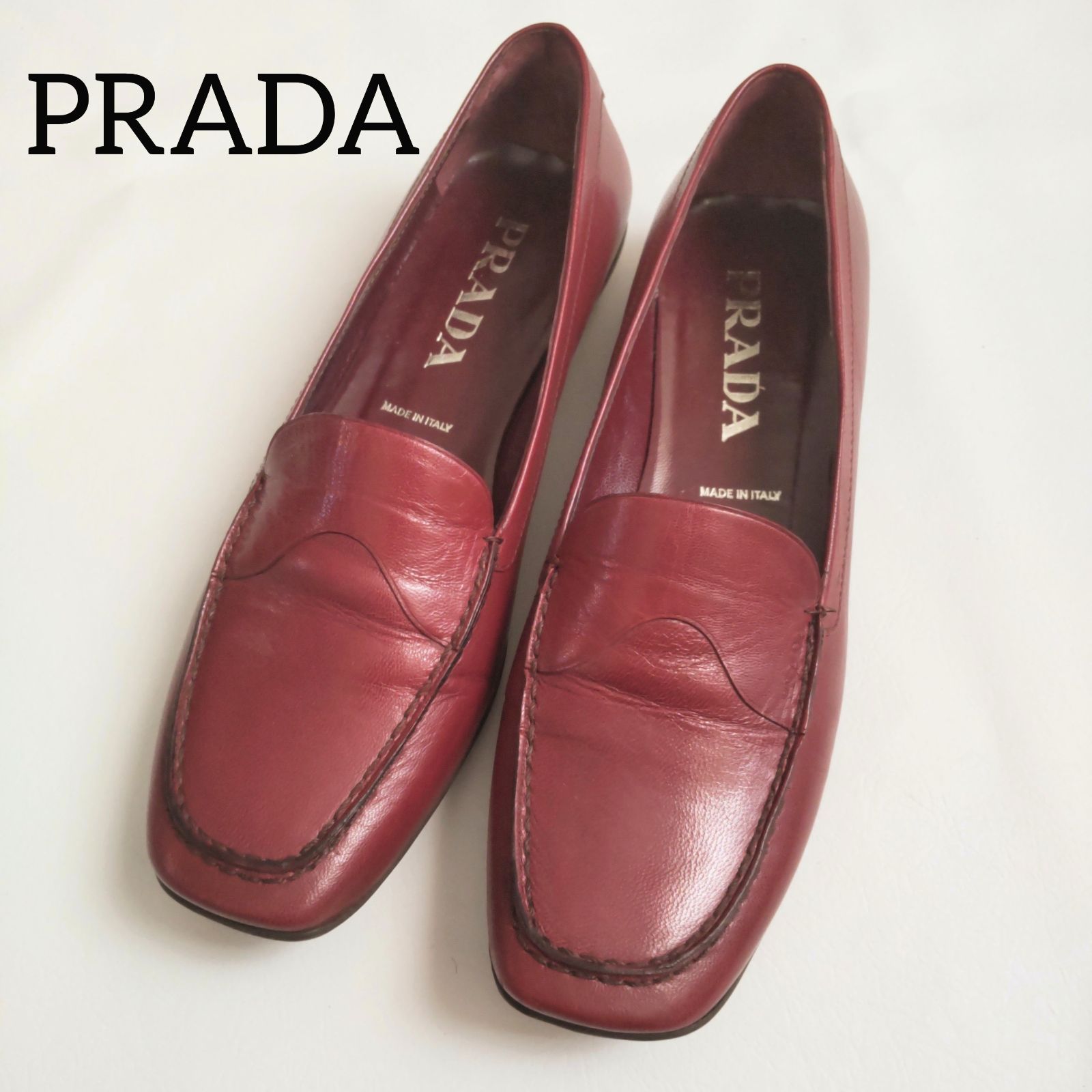販売の在庫 PRADA　プラダ　ローファー36 ローファー/革靴