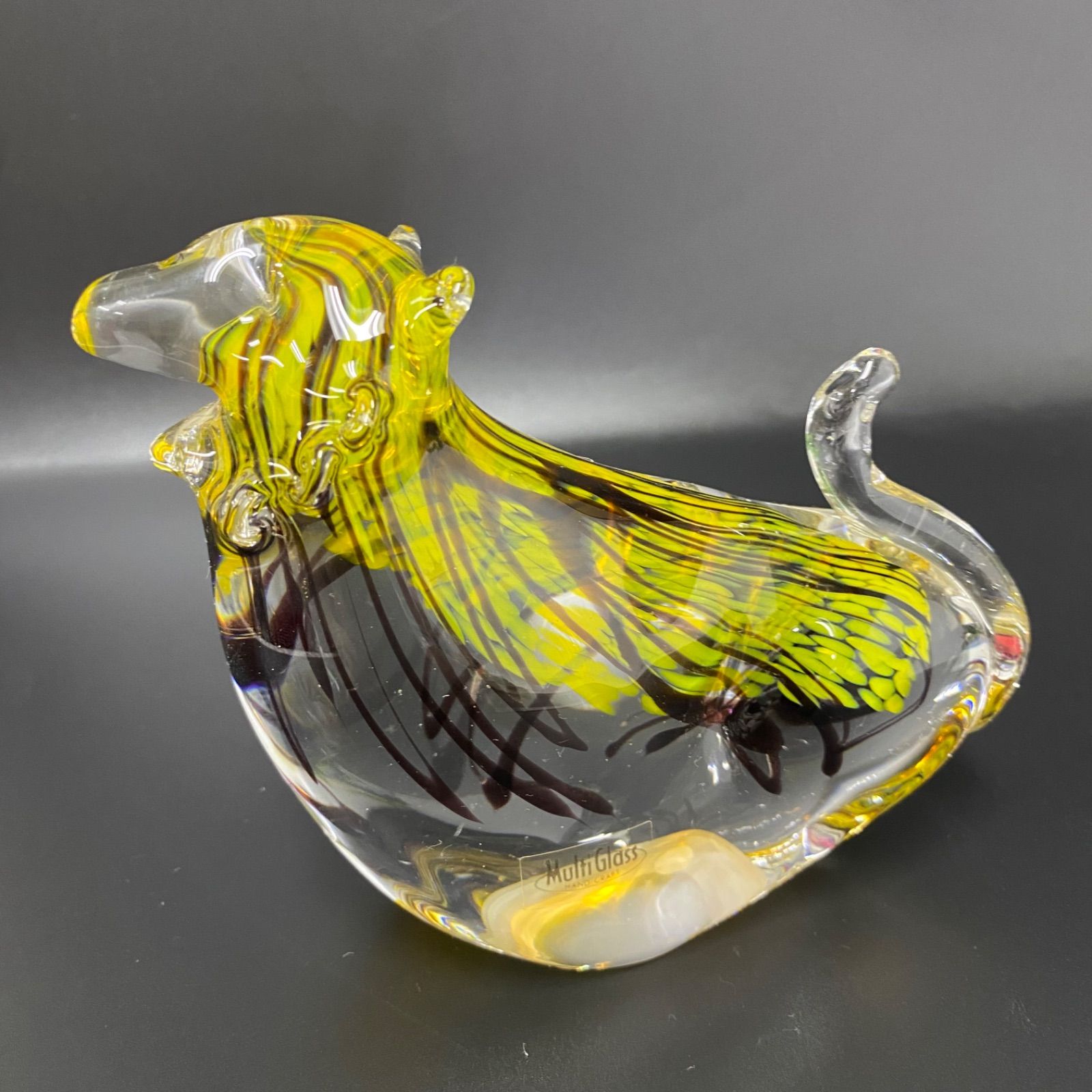 希少・美品】Multi Glass マルティグラス 虎 トラ ガラス工芸品