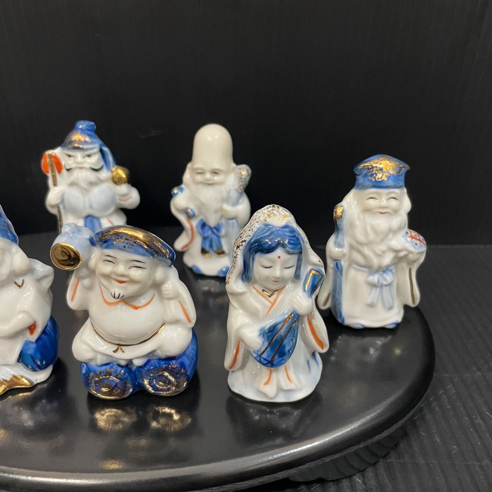 七福神 陶器置物セット 光堂作 七福神 置物セット 台座・木札付き 陶器製 縁起物 - メルカリ