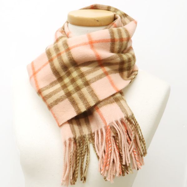 Burberry ロンドン カシミヤ100% オレンジ ノバチェック 【公式通販】