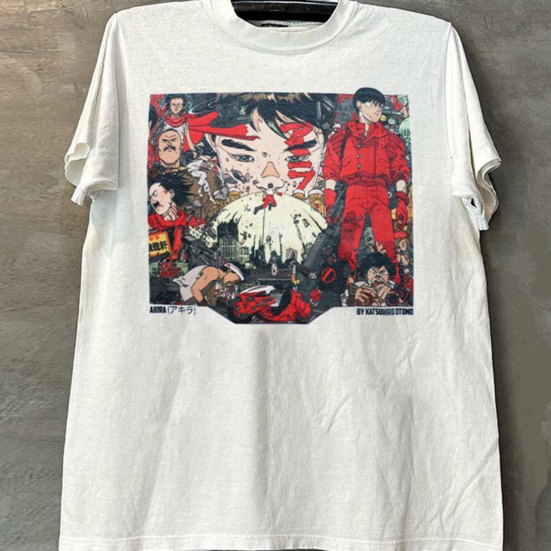 AKIRA Tシャツ ホワイト K547 アキラ AKIRA Tシャツ フロントプリント グラフィック ホワイト