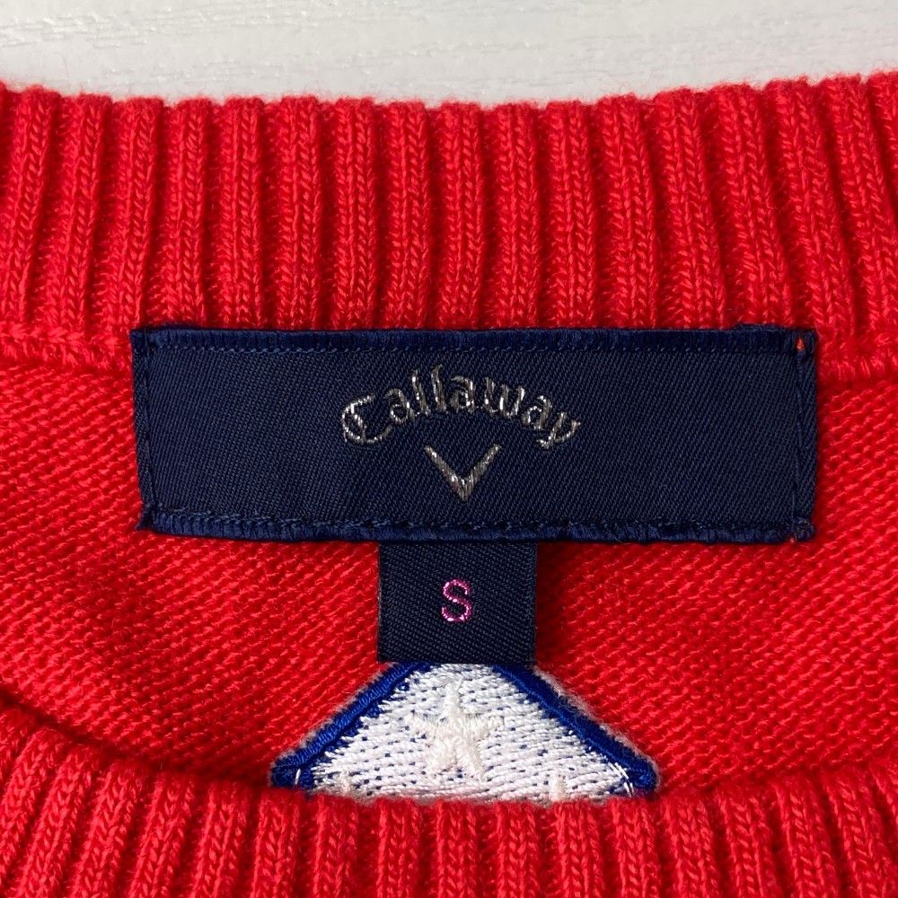 サイズ：S CALLAWAY キャロウェイ ニットベスト レッド系