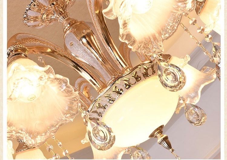 み*ん様 ゴールドクリアシャンデリア 6灯 ゴールドクリアシャンデリア 6灯 欧米風 ◇【吊照明】 クリスタル