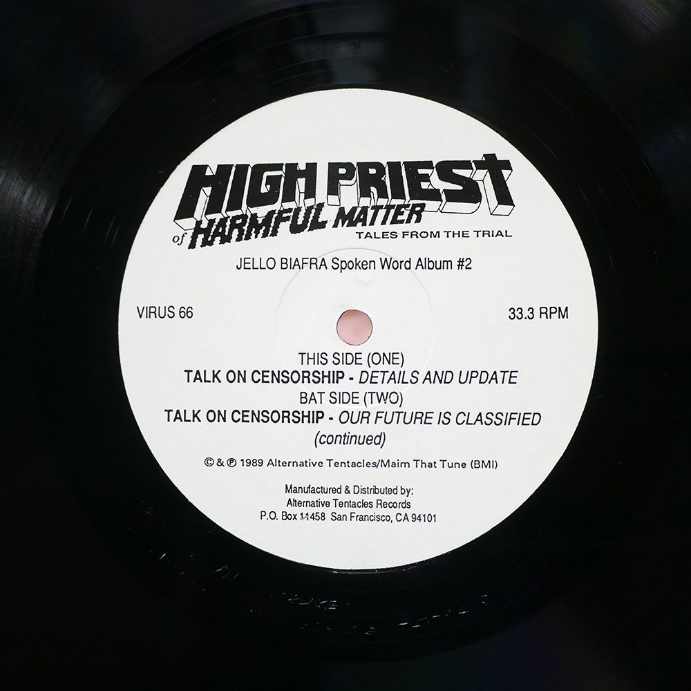 UK盤 JELLO BIAFRA/HIGH PRIEST OF HARMFUL MATTER [TALES FROM