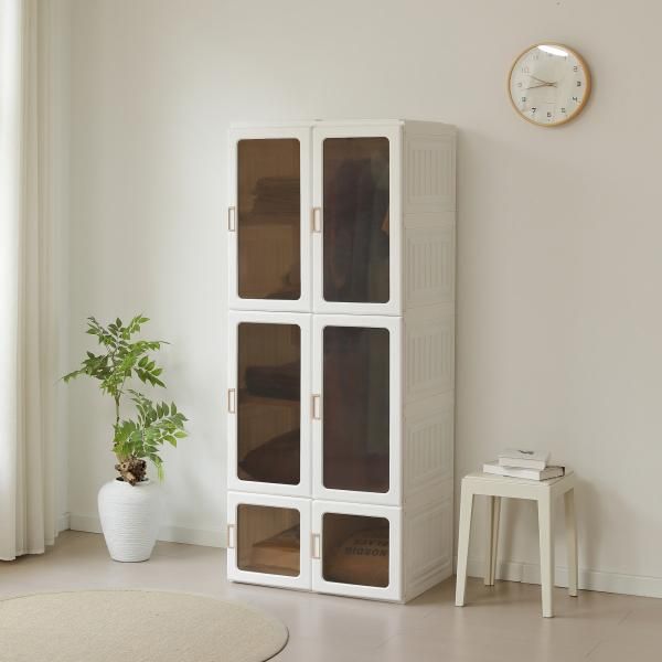 ワードローブ クローゼット 幅69x高さ170cm 折りたたみ式 衣装タンス ハンガーラック付き ワードローブ 折りたたみ式 収納 扉付き 洋服ダンス ハンガーラック MARWIL-DEMENAGEMENTS_CH