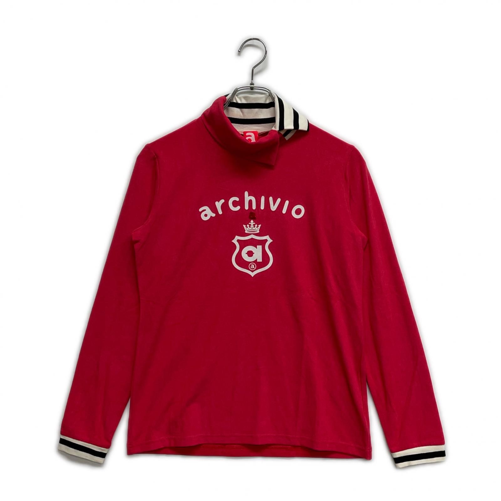 レディース アルチビオ archivio 長袖シャツ 38 M ピンク タートルネック ハイネック 起毛素材