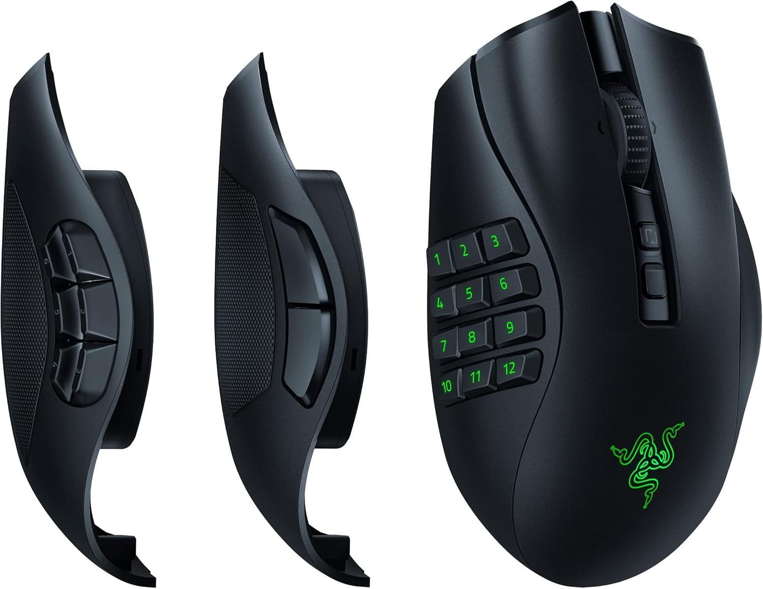 Razer レイザー Naga V2 Pro ゲーミングマウス ワイヤレス 無線 最大19 1ボタン 多ボタン 多ボタンマウス サイドボタンを2|6|12ボタンに付け替え ホイールの感度調節 チルトホイー ブラック マウス ワイヤレス 充電式