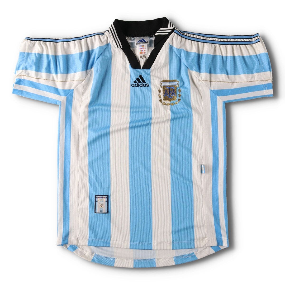 未使用 ビンテージ アルゼンチン代表 アディダス ゲームシャツ ユニフォーム 古着 90年代 アディダス adidas アルゼンチン代表 Vネック 襟付き
