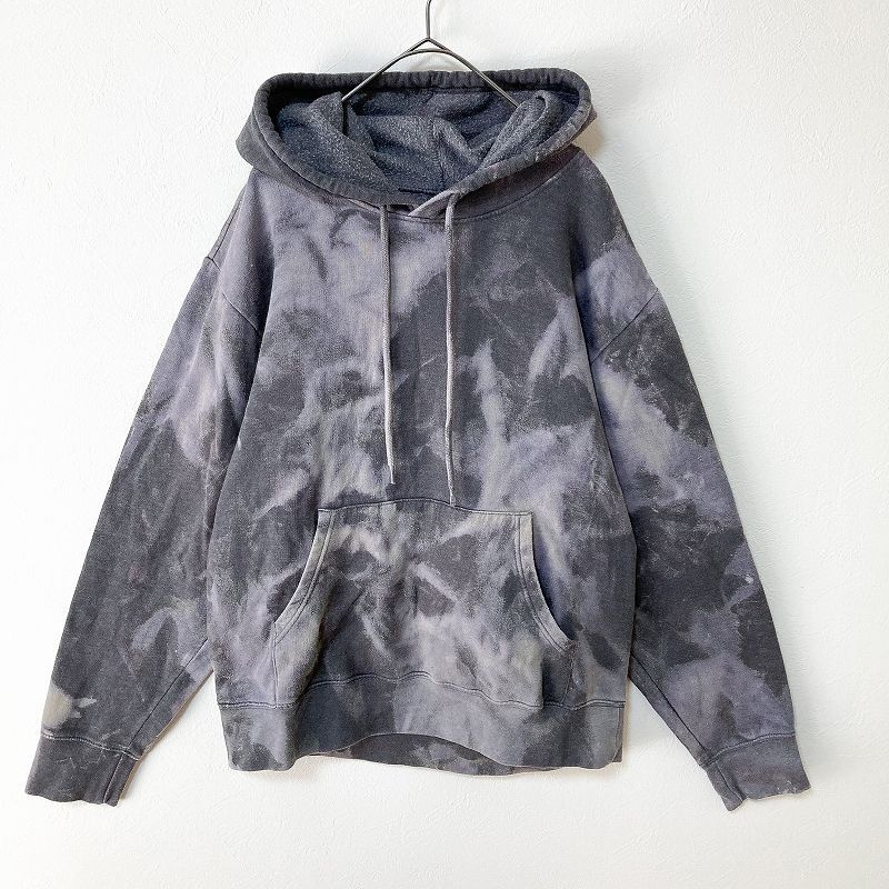 メンズ服タイダイ柄ブリーチ加工パーカーM 古着屋 リメイク 春秋
