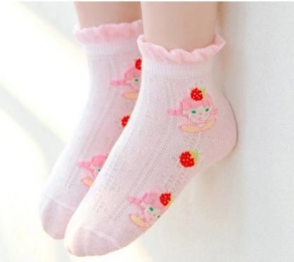 キッズ靴下スイーツいちごピンクソックス5足セット女の子模様フリル