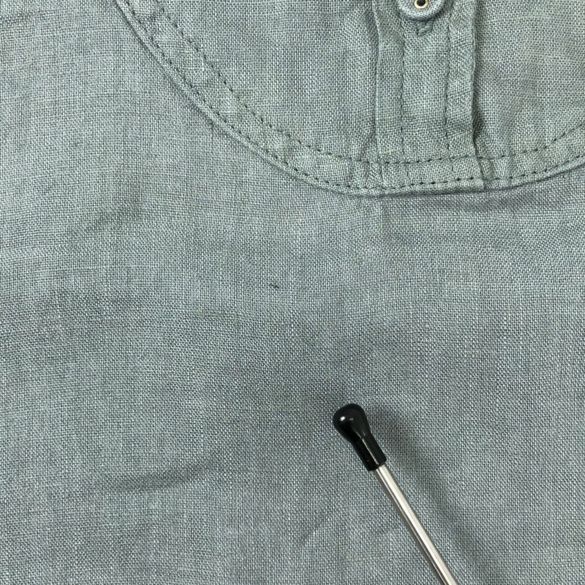 fog linen work グレー 半袖シャツ fog linen work / フォグリネンワーク | リネン バンドカラー