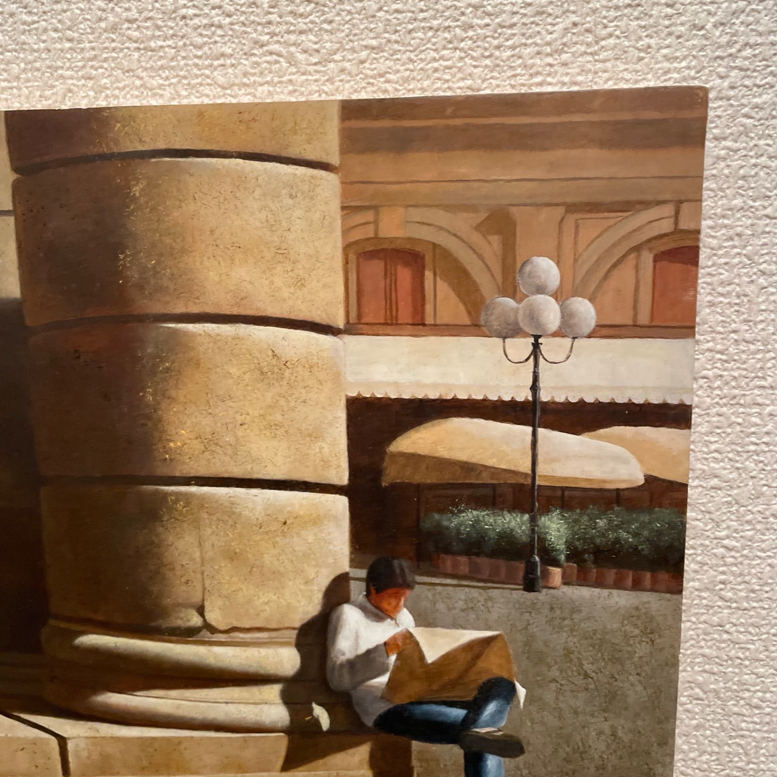 希少 絵画額装 油彩肉筆画 真作 成田禎介『白い船』F6サイズ 個展作品 -