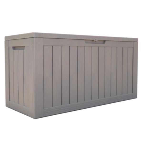 100％品質保障！ 戸外収納庫 収納ボックス 300L 117.7x47.7x59.4cm 油圧シリンダー付き 小型 屋外 補強スチールプレート付き ストッカー 置き配 ゴミ箱 防水 耐侯 庭 ベランダ