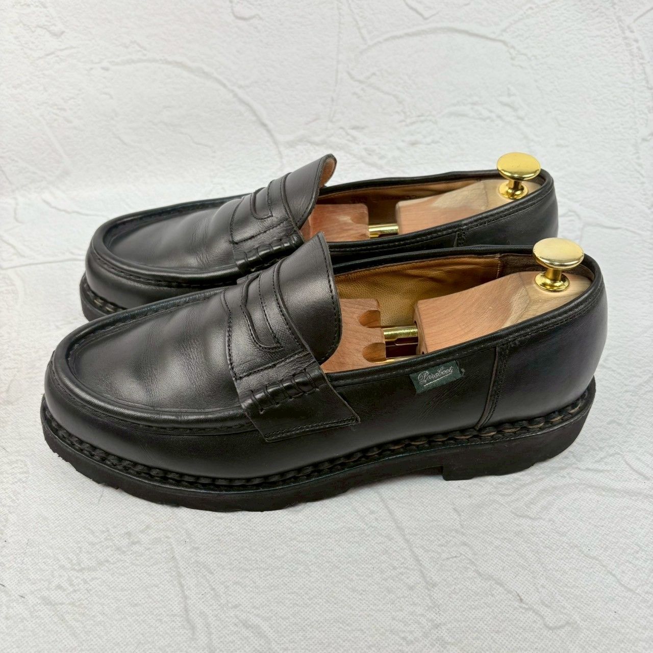 手入れ済・良品】Paraboot パラブーツ REIMS ランス 黒 ビーフロール 