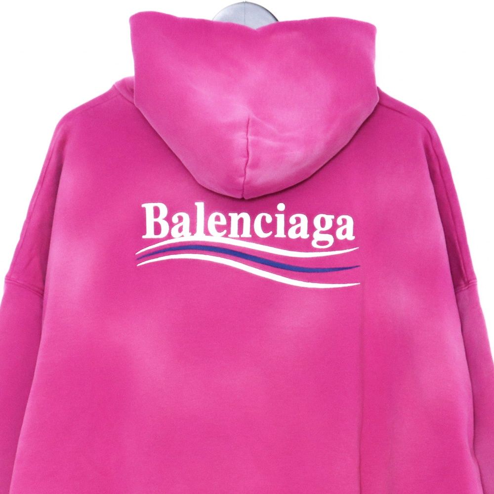 未使用 BALENCIAGA ユーズド加工キャンペーンロゴ刺繍プルオーバー