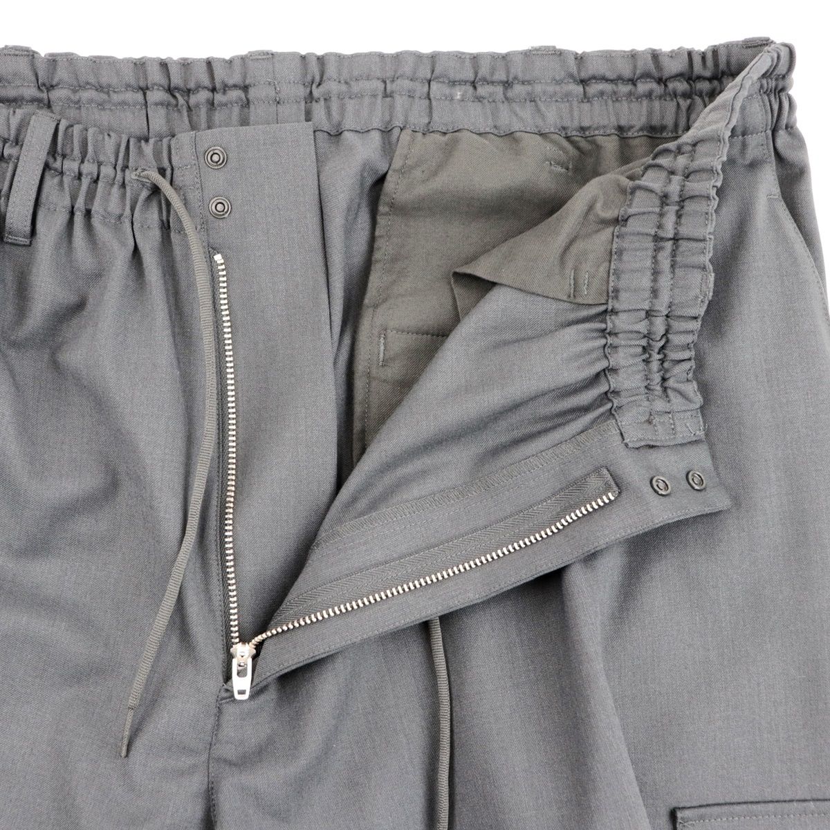 美品 Y-3 ワイスリー カーゴパンツ メンズ グレー L CLASSIC REFINED WOOL STRETCH CARGO PANTS  ヨウジヤマモト