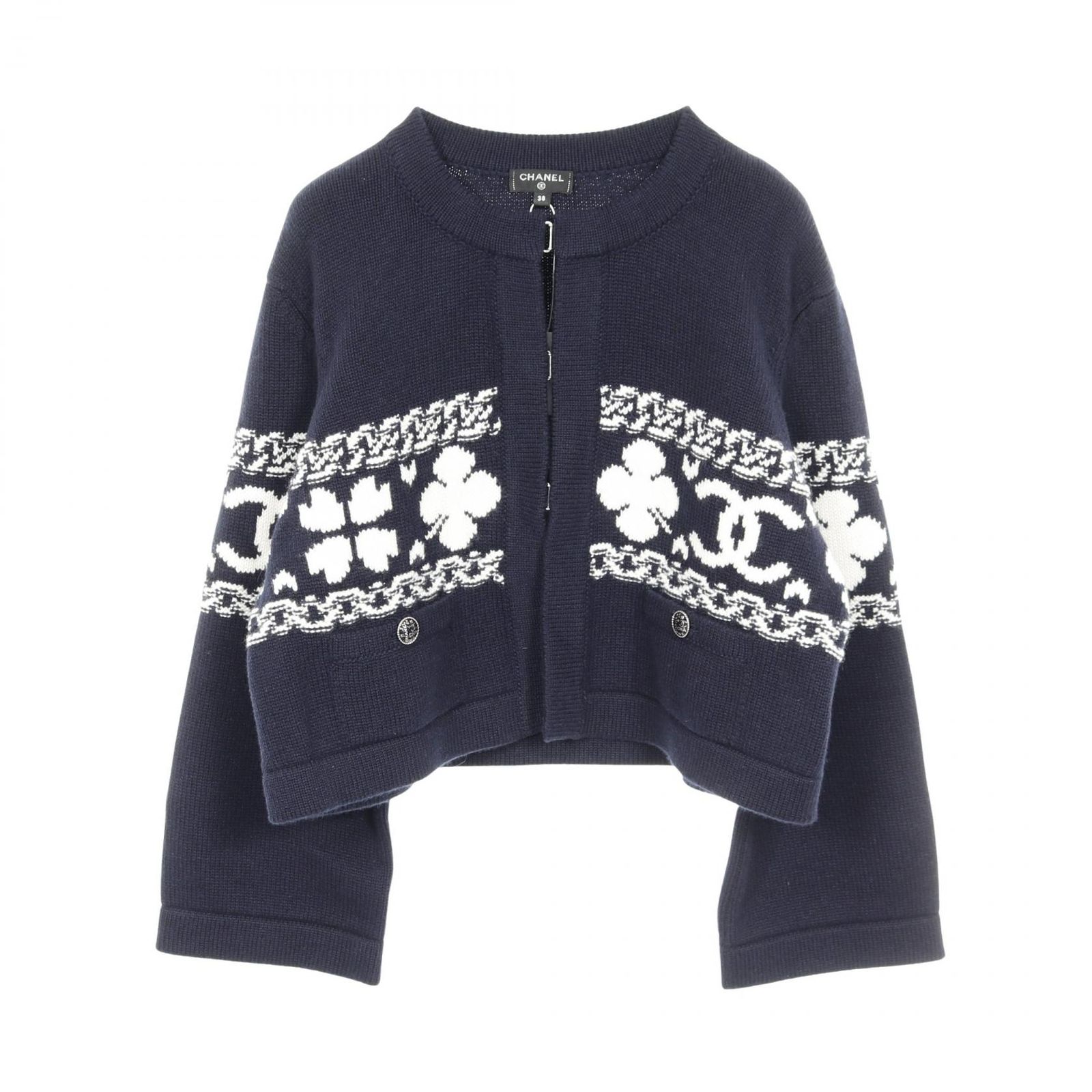 シャネル CHANEL カーディガン ココマーク カシミヤ コットン
