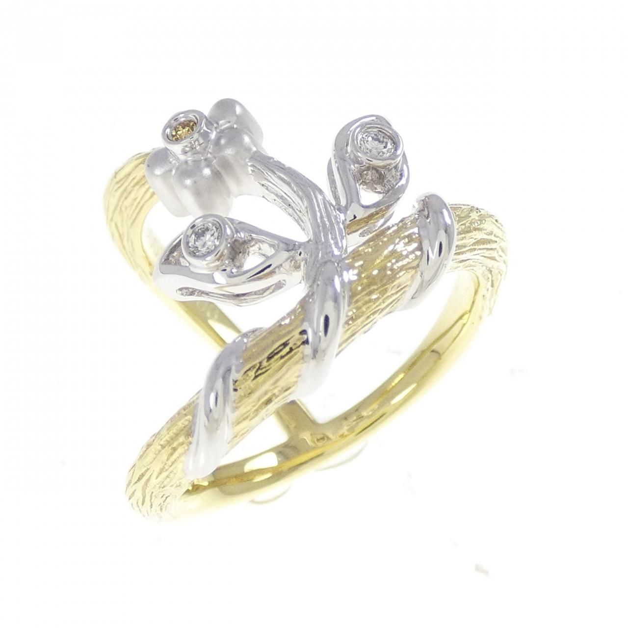 カラチ フラワー ダイヤモンド リング 0.04CT