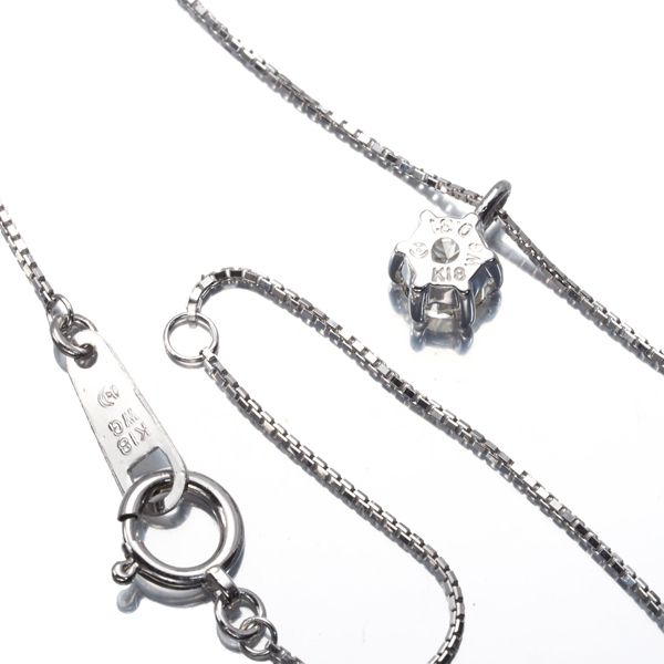 TASAKI タサキ ネックレス ダイヤ ダイヤモンド 0.31ct 一粒 K18WG  