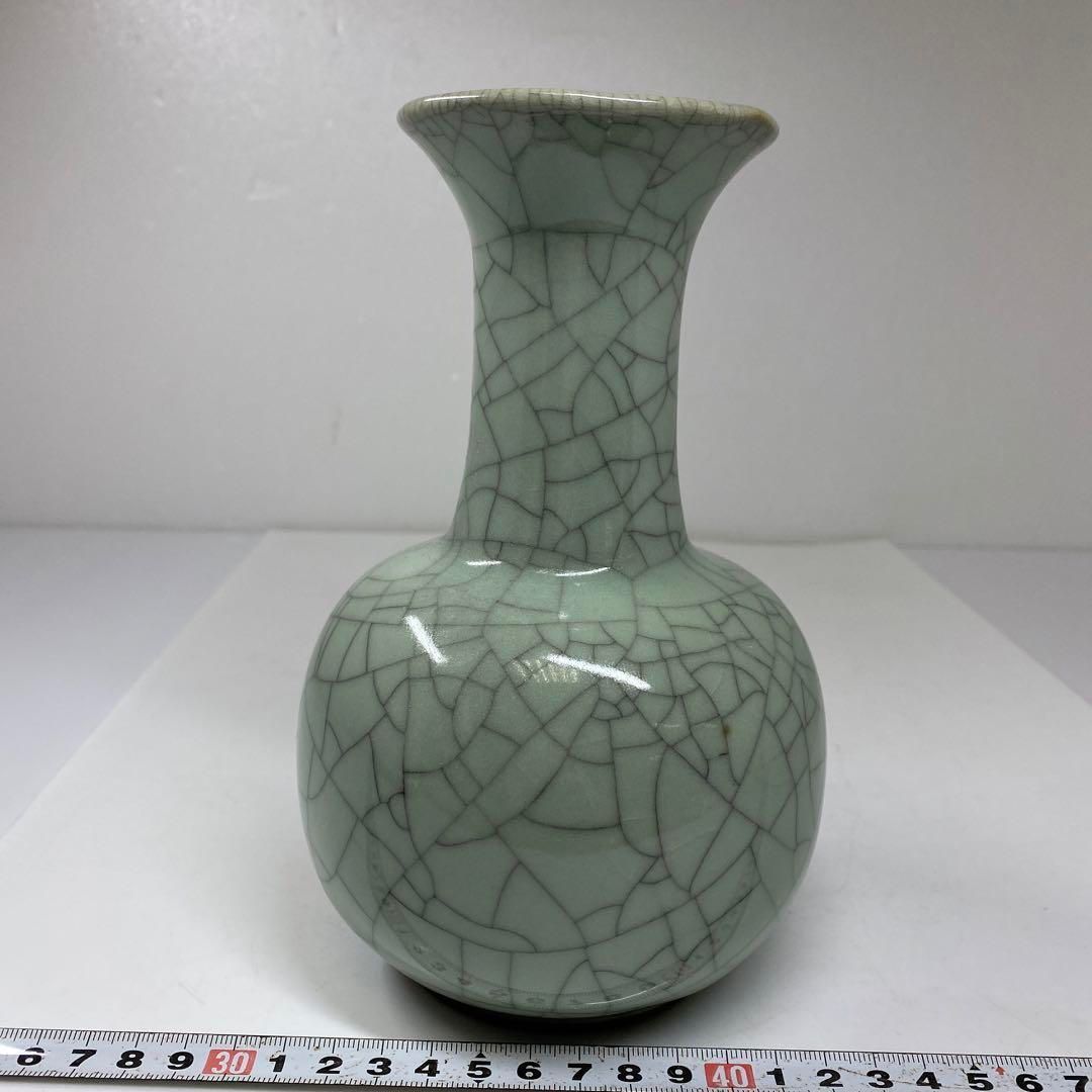 中国美術 哥窯 青磁花瓶 高さ19㎝ 東な6-1012① - メルカリ