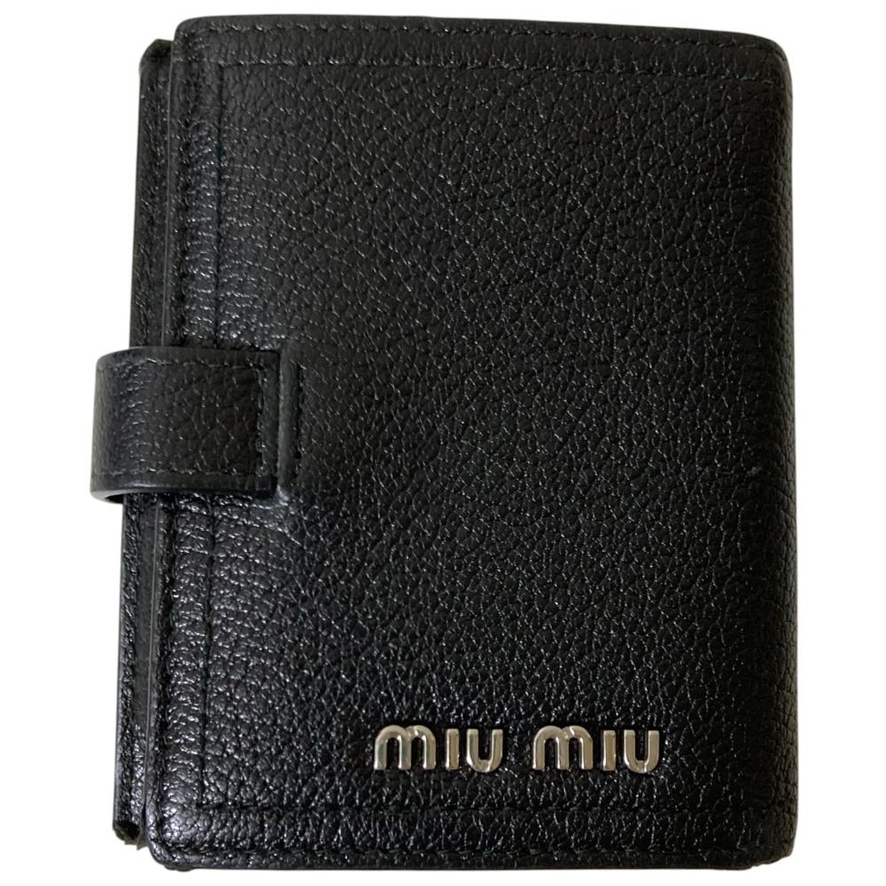 【良品✨】miu miu ミュウミュウ　コンパクトウォレット　ビジュー　革　黒 楽天市場】ミュウミュウ miumiu 財布 二つ折り財布 5MV204 2FPP