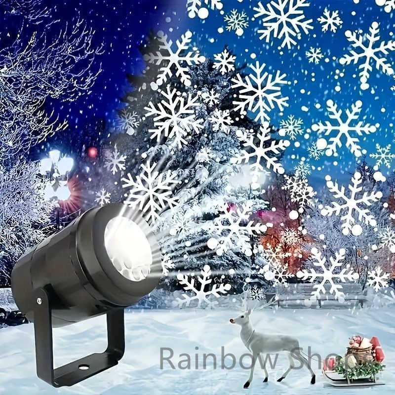 【新品未使用】プロジェクターライト USB駆動 LED スノーフレーククリスマスライト回転する吹雪デコレーション 祝祭 雰囲気 壁掛け可能 調節可能な明るさ 雪の結晶 クリスマスシーズン 冬 