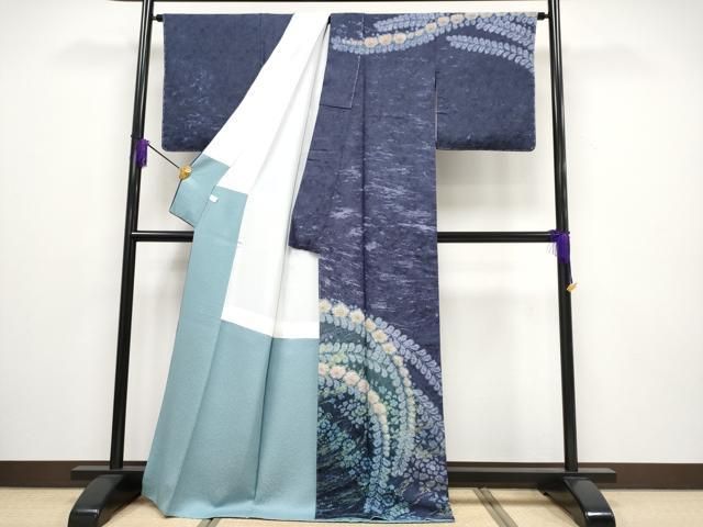 平和屋本店□極上 吉乃一廉 幻の辻が花 訪問着 絞り 銀通し地 逸品 未