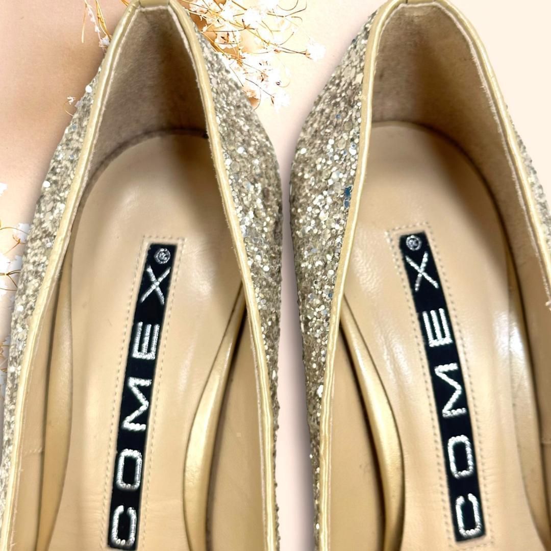 現行品 コメックス ハイヒール 22CM ラメ グリッター ベージュ WWW_MORNINGWALKER_COM