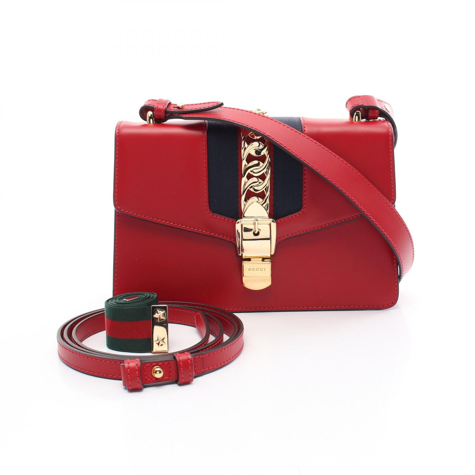 グッチ GUCCI ショルダーバッグ シルヴィ スモール ウェブライン 