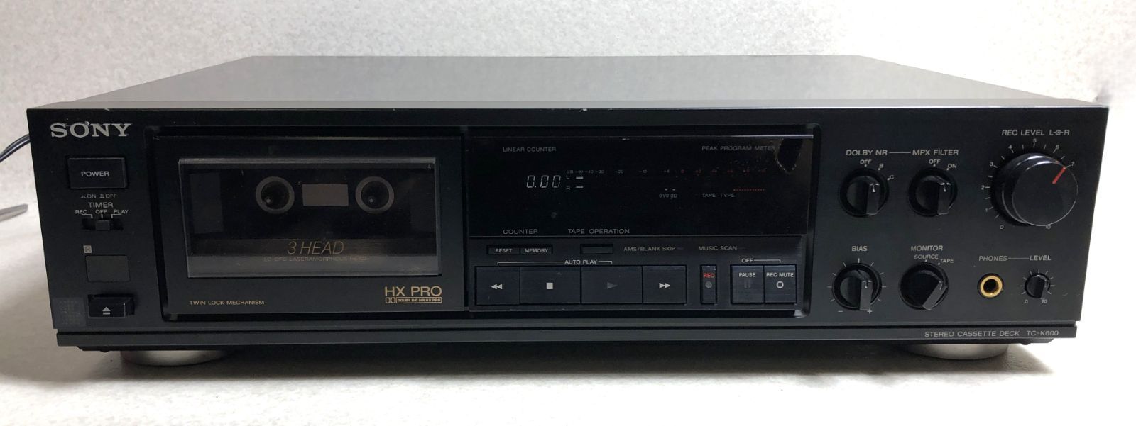 DH947】SONY ソニー カセットデッキ TC-K600 3ヘッド ドルビーHX PRO