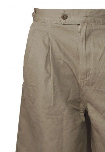 ハーフパンツ 英国 アーミー ハーフ パンツ レトロ ベージュ ツータック ワイド ミリタリー ショートパンツ 短パン モード ユニセックス ロック パンク ファッション ストリート ミドル シニア エージ 大人 40代 50代 60代 中高年 涼しい 春 夏