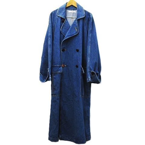 Archi デニムトレンチコート 訳あり ARCHI アーキ デニム トレンチコート ロング ブルー レース