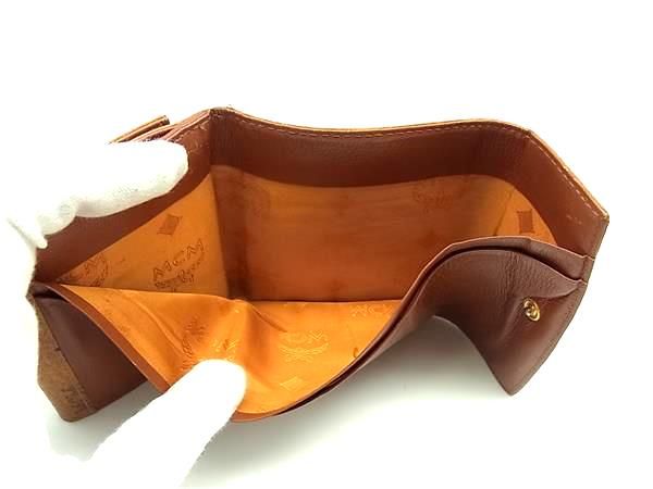 □美品□ MCM エムシーエム モノグラム ヴィセトス柄 レザー 三