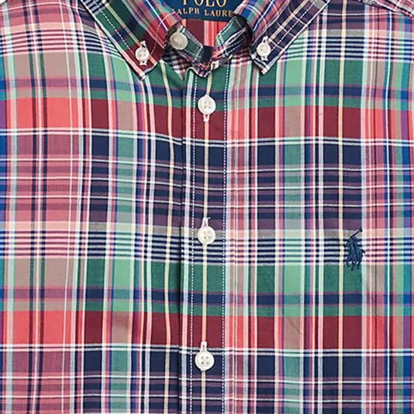  ラルフローレン 長袖プラッドポプリンシャツ 長袖シャツ ブラウス トップス