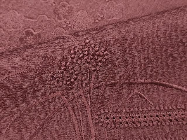 汕頭刺繍 葡萄色 暈し染め 訪問着⁄汕頭刺繍⁄単品葡萄色暈し