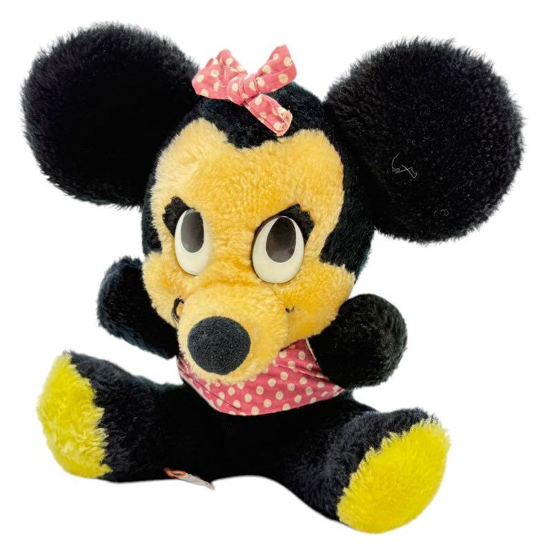 ディズニー　ミニーマウスぬいぐるみ 1960年代 ウールキン社製　ビンテージ ディズニー ミニーマウスぬいぐるみ 1960年代 ウールキン社製