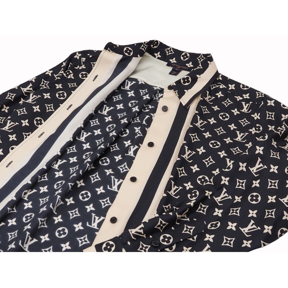 中古】LOUIS VUITTON ルイ ヴィトン モノグラム パジャマシャツ シルク