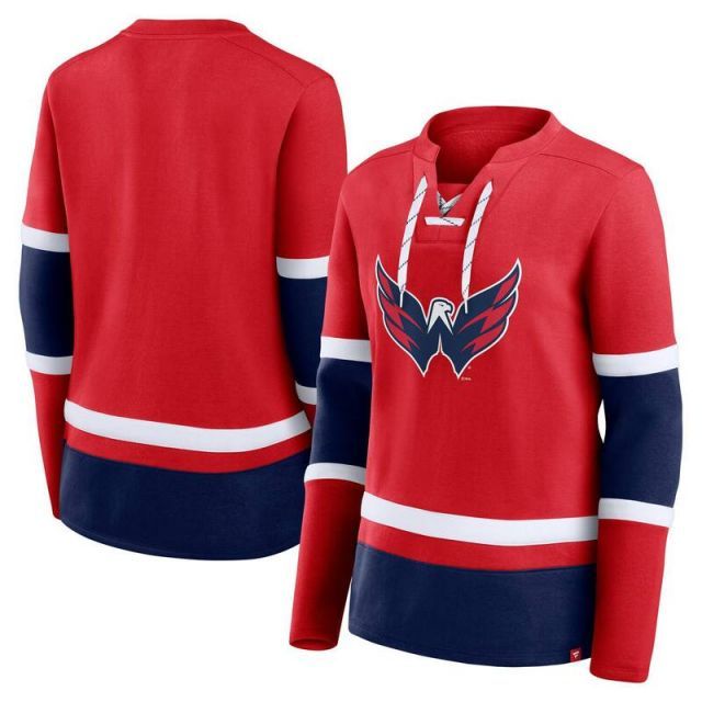 売れ筋商品|||ファナティクス カットソー トップス レディース Women's Red Washington Capitals Faded Wash T-Shirt Red 送料無料】 ファナティクス レディース Tシャツ トップス
