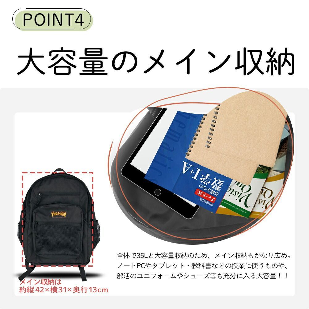 スラッシャー リュック 新品未使用 通学 バックパック 35L 大容量 