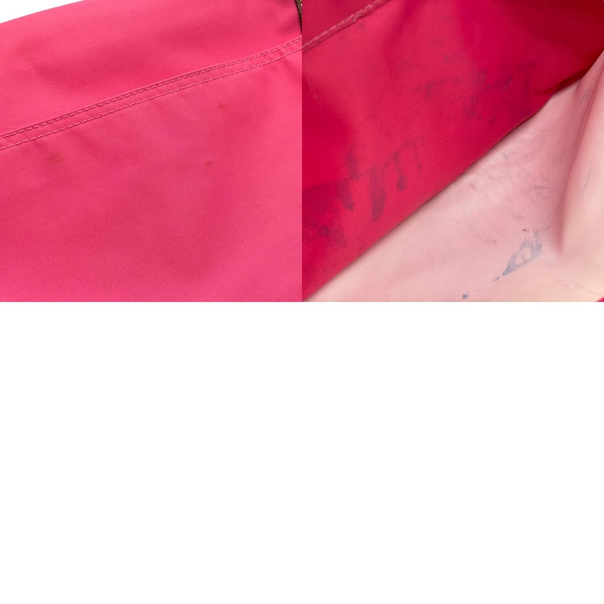 ロンシャン LONGCHAMP ナイロン ショルダーバッグ ピンク ブラウン 茶色 レザー ツインポケット メッセンジャーバッグ ゴールド金具 レディース U2 DECORATOM_COM_BR