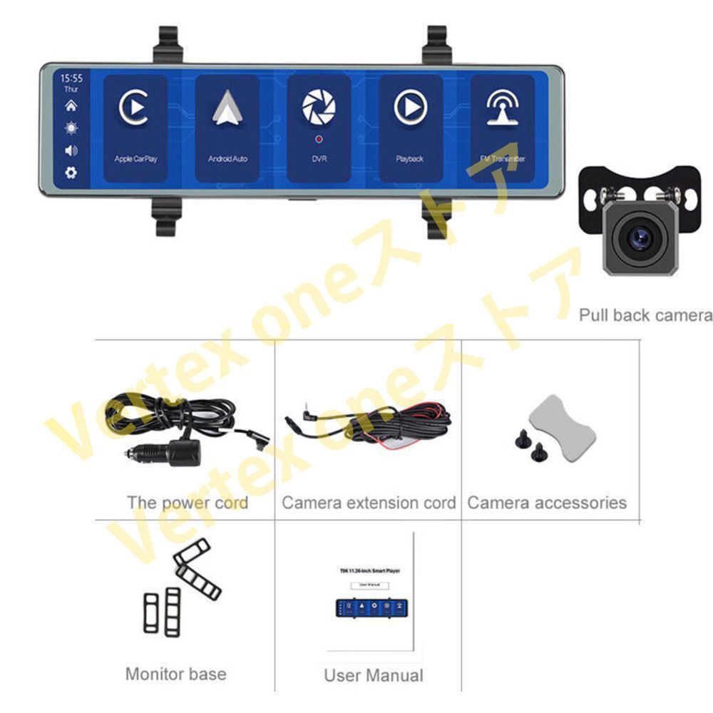 ドライブレコーダー ミラー型 11インチ 4K カメラ 解像度 SDカード付