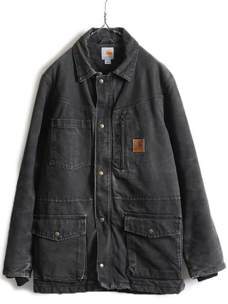 CARHARTT カーハート ランチャーコート ダックジャケット ブラック L US企画 カーハート ランチャー コート CARHARTT ダック ジャケット