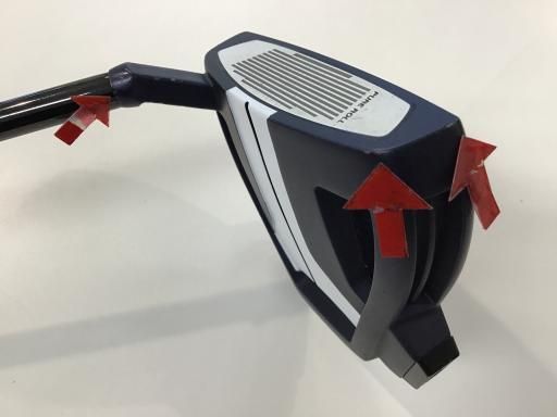 エレガントな テーラーメイド Spider X BLUE WHITE スモールスラント 34インチ パター PT スチール ブラック フレックスその他 メンズ 男性用 右利き 右用 Cランク ゴルフクラブ