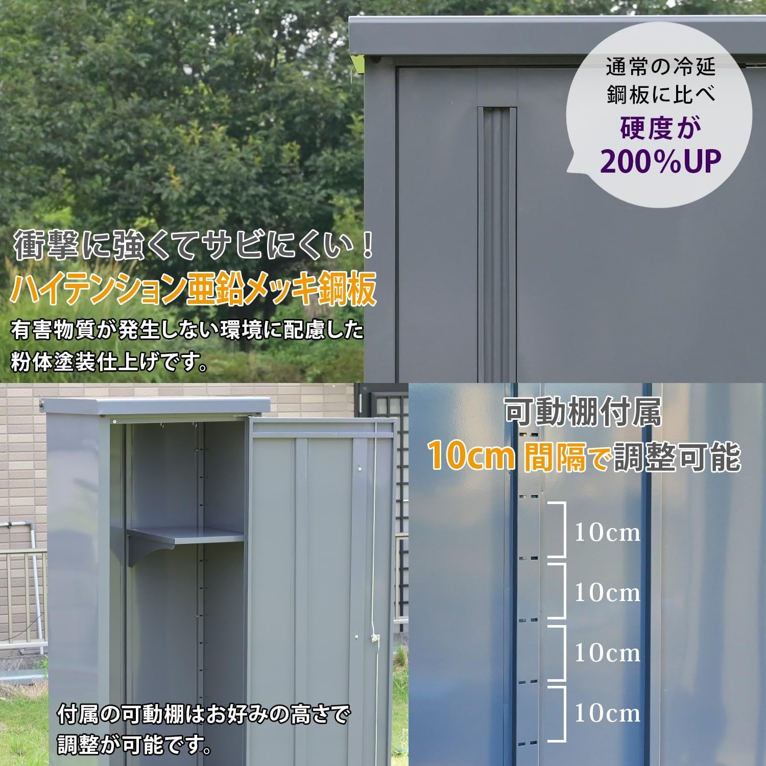 グレー ISM-600 GY 棚板 縦長 ロッカー 大型 多用途 屋外 棚板 ISM-600 スチール収納庫 ガーデンマスター Gardenmaster