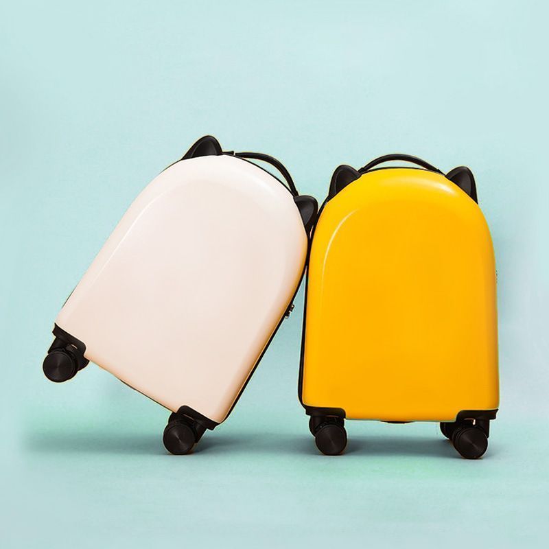 キャリーケース キッズ 子ども 旅行 猫耳付き かわいい 白 ホワイト