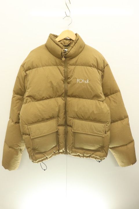 POLAR SKATE CO メンズダウンジャケット XL POCKET PUFFER POLAR SKATE CO XL ベージュ 肌色 刺繍 ロゴ