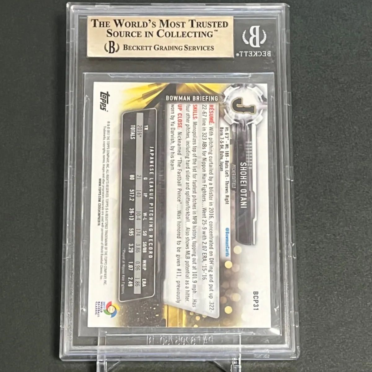 BGS9.5】大谷翔平選手2017 TOPPS BOWMAN MEGA BOX WBCカード - メルカリ