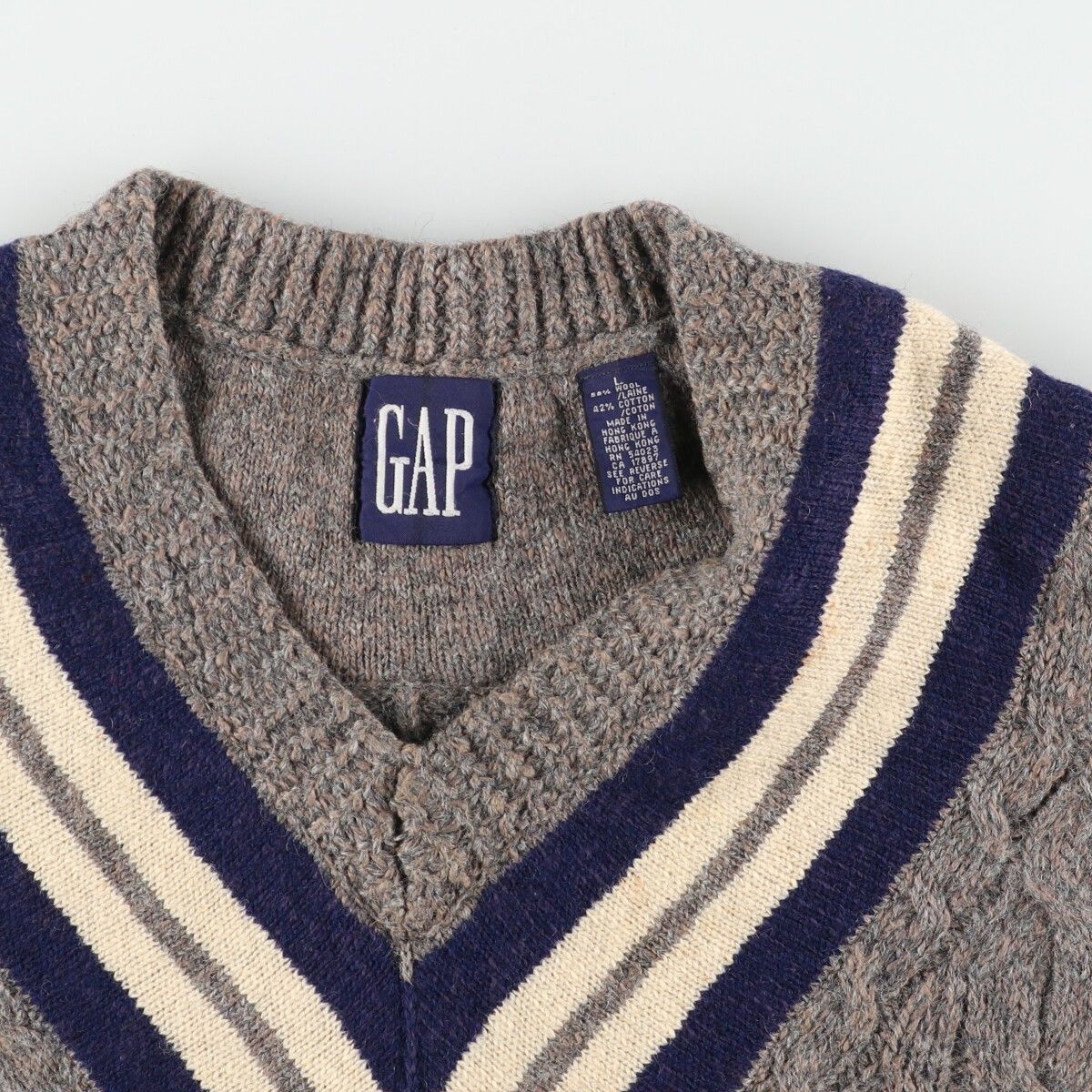 90年代 ギャップ GAP 紺タグ ケーブル編み チルデンニット