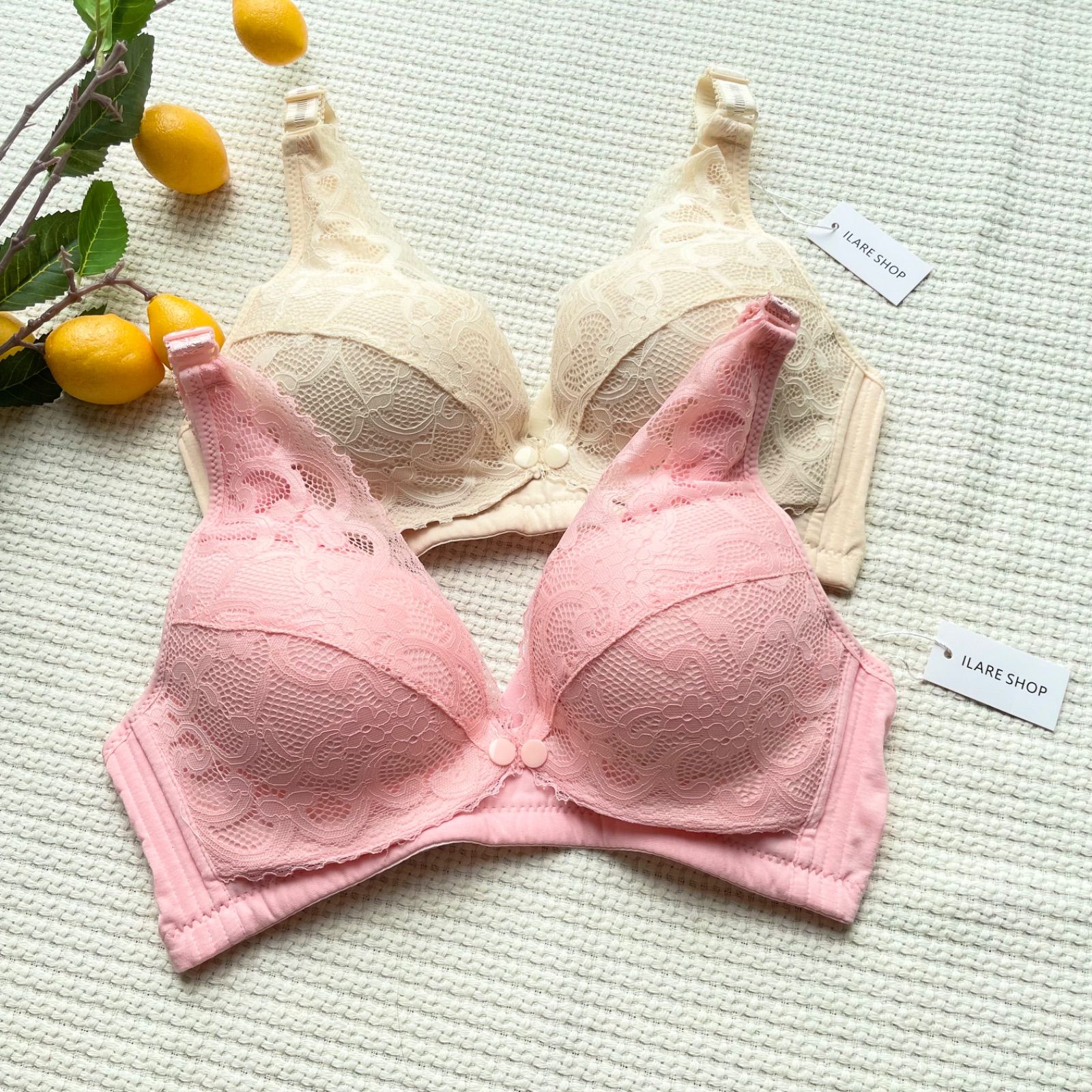 新品 ✿ 2枚組 かわいいマタニティブラ 授乳ブラ ノンワイヤー