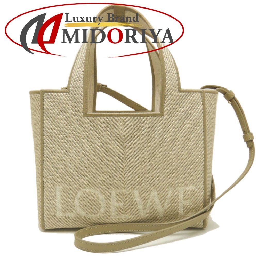 LOEWE ロエベ FONT TOTE SMALL BAG ALF1B59X14 フォント トートバッグ キャンバス ベージュ レディース |253226